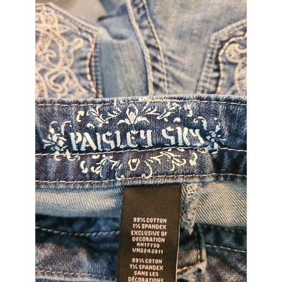 Paisley size 2 women's white washed bootcut jeans with embroidered pockets - Picture 5 of 10